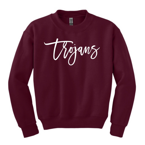 Cursive Trojan Youth Sweater