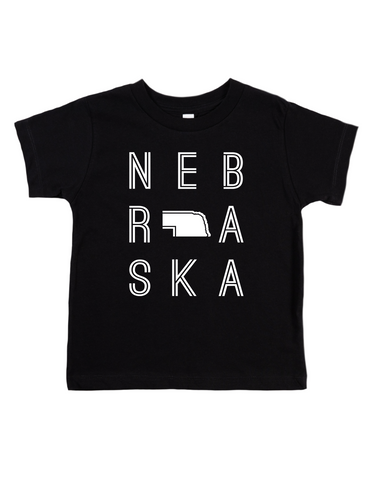 Nebraska- toddler black tee