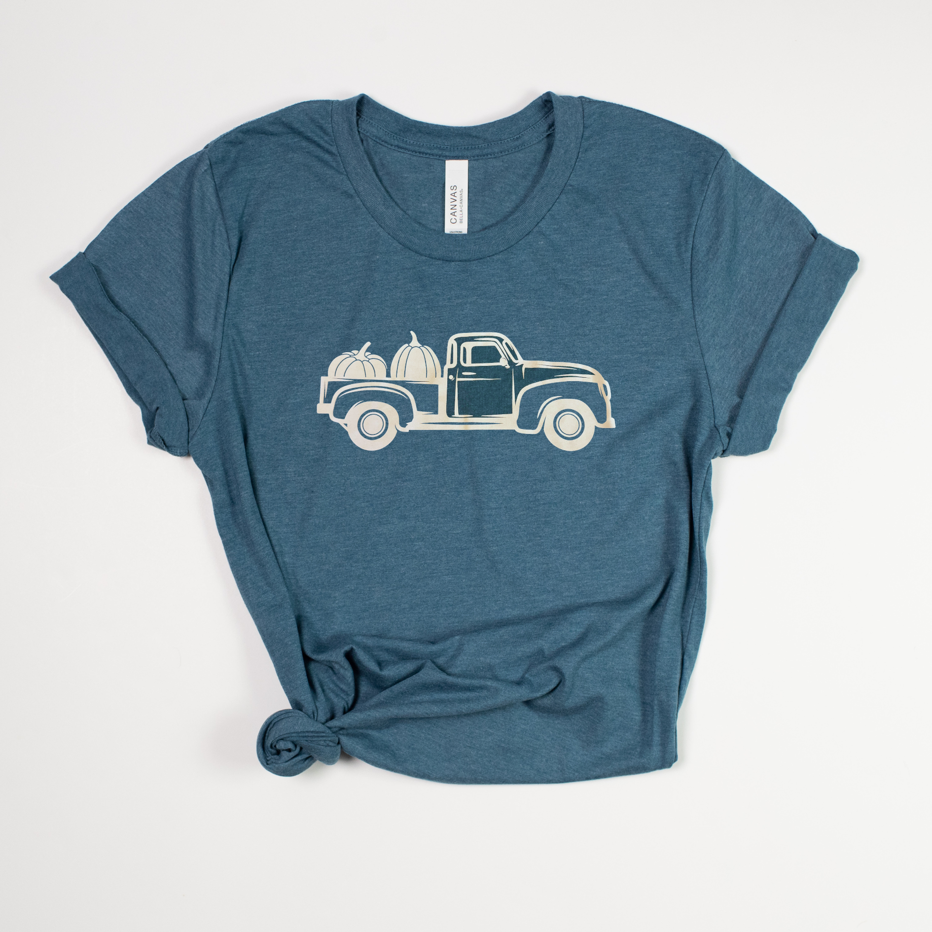 Blue fall truck