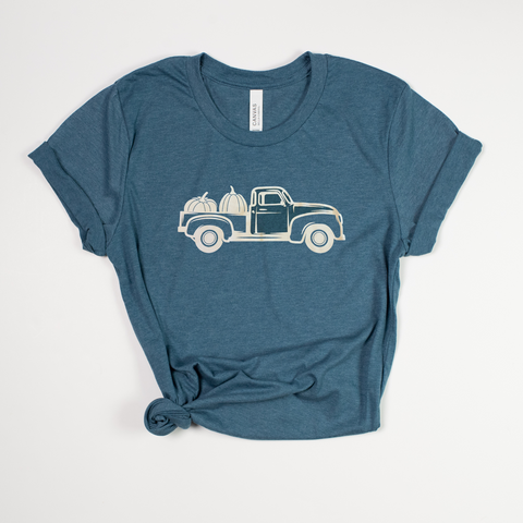 Blue fall truck