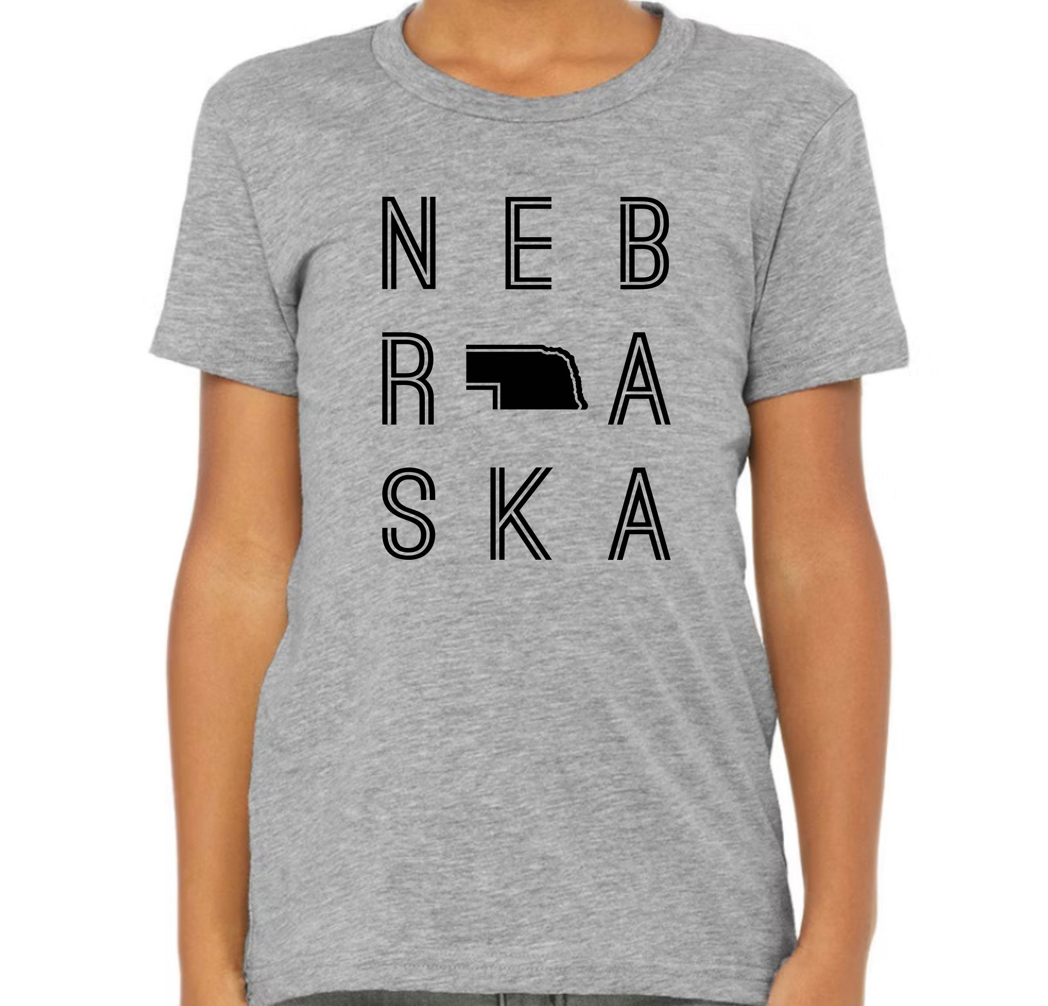 Nebraska- youth grey tee