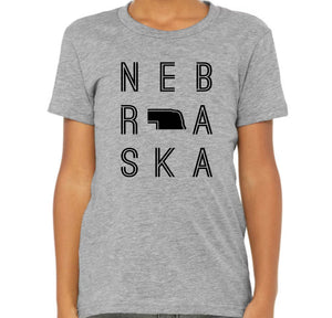 Nebraska- youth grey tee