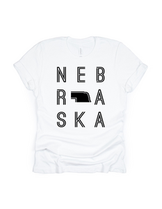 Nebraska - adult white tee