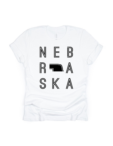 Nebraska - adult white tee