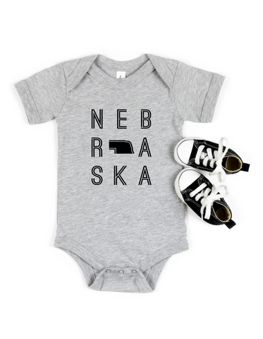 Nebraska- grey onesie