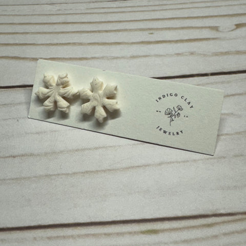 Snow flake clay earrings