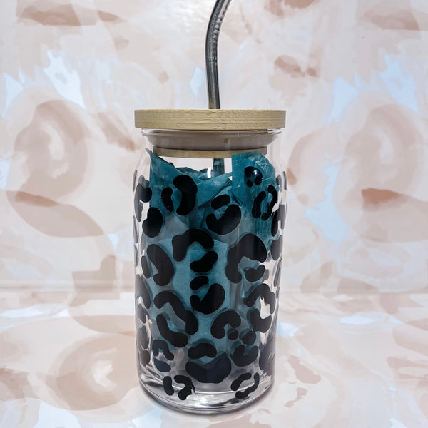 Leopard glass can