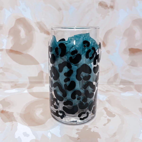 Leopard glass can