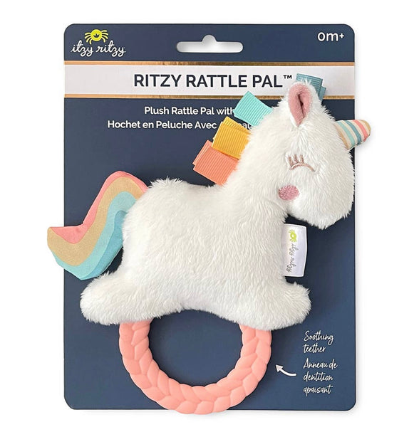 Unicorn Ritzy Rattle Pal™ Plush Rattle with Teether