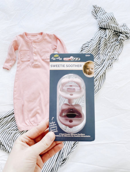 Clay +Rosewood Sweetie Soother Pacifier Set